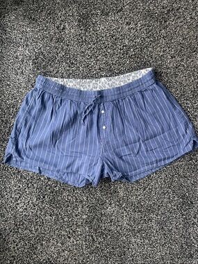 aerie Navy Blue Pinstripe Lounge Shorts